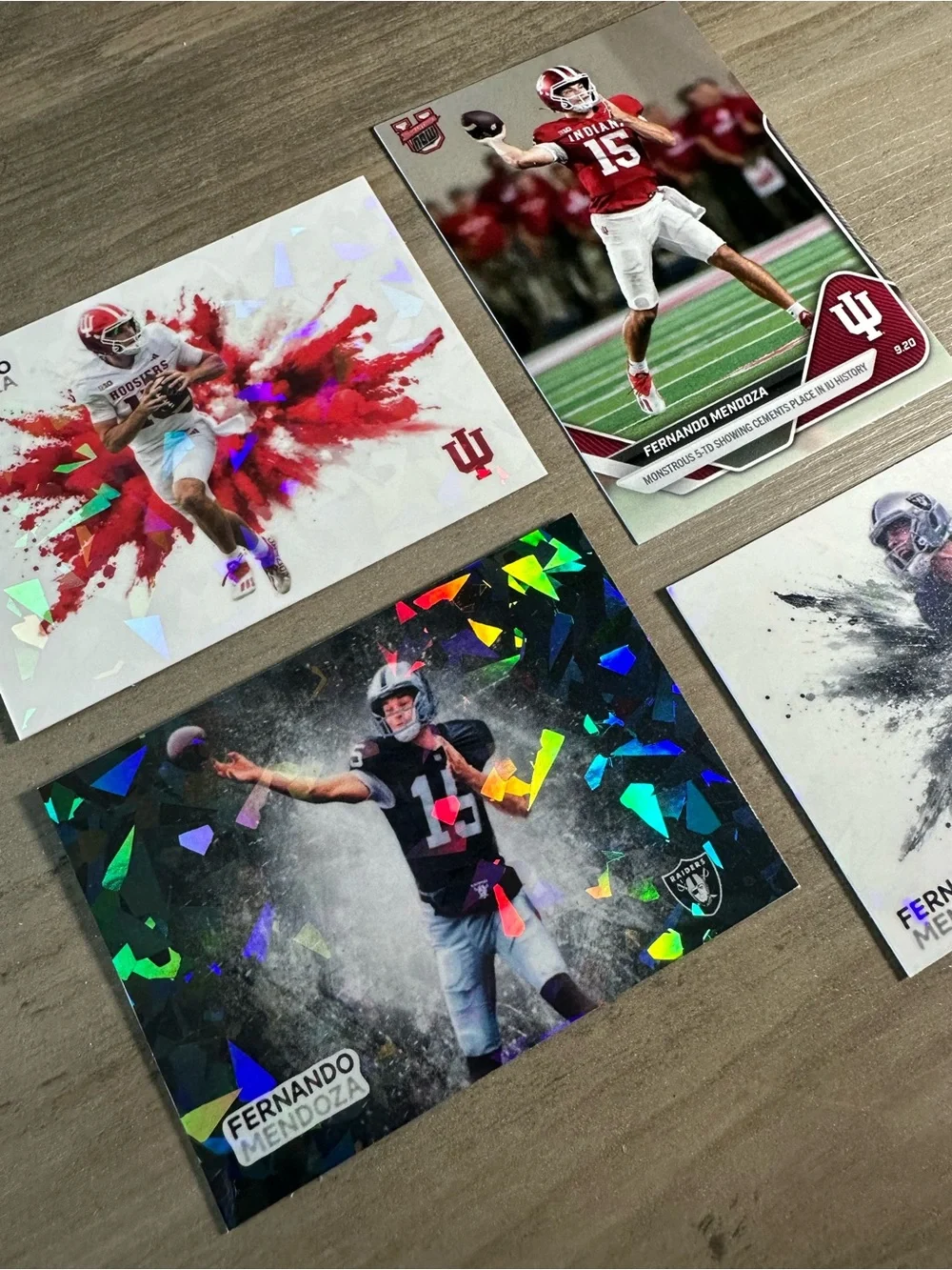 Fernando Mendoza Rookie Lot of (4) Novelty Football Cards. Indiana Hoosiers. - Picture 3 of 6